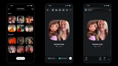 Screenshots of Instagram's 'Your Instants' feature, showing recap options.