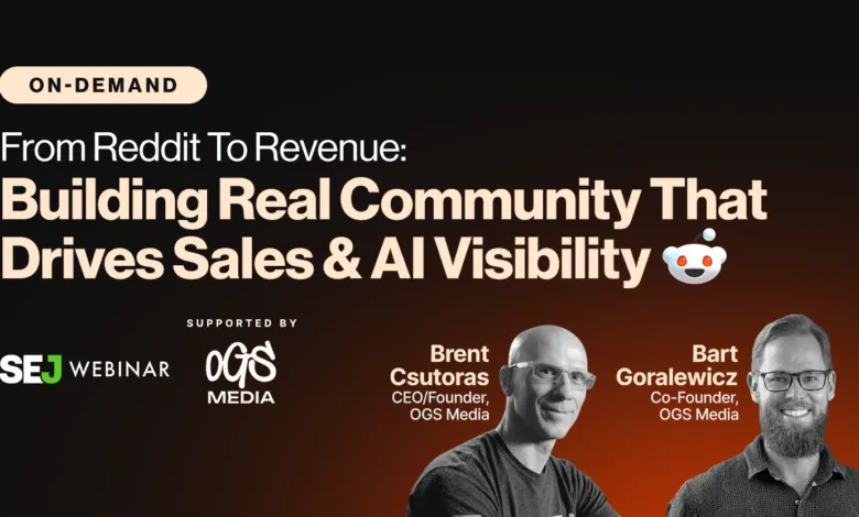 Webinar promo: Building real community on Reddit to drive sales and AI visibility.