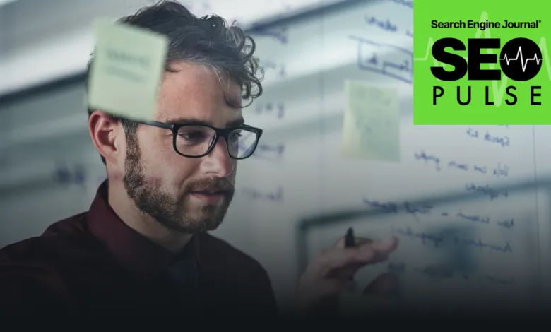 Man with glasses writing on whiteboard with SEO Pulse logo.