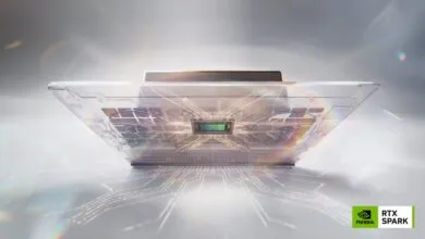 NVIDIA RTX Spark GPU with transparent casing, showing internal components.