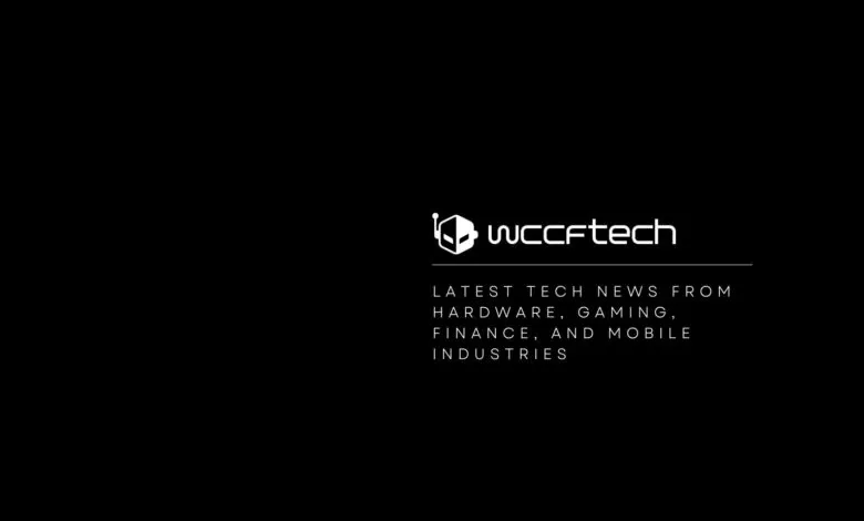 Wccftech logo and tagline on a solid black background, featuring white text.