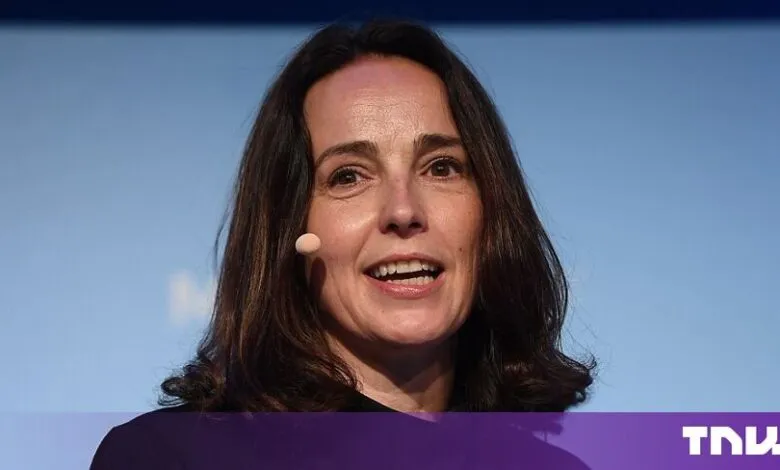 OpenAI Chief Financial Officer Sarah Friar speaking on stage at a conference.