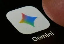 Close-up of the Google Gemini AI app icon displayed on a smartphone screen.