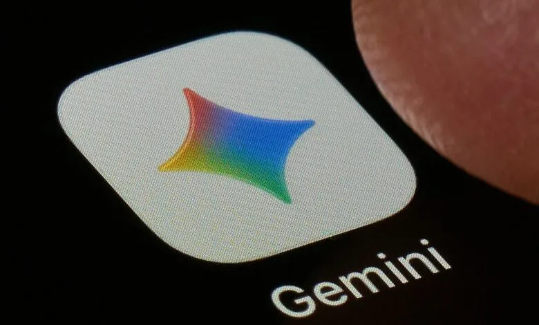 Close-up of the Google Gemini AI app icon displayed on a smartphone screen.