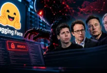 Hugging Face AI security incident showing AI agents, cyber breach warning and leading AI industry figures