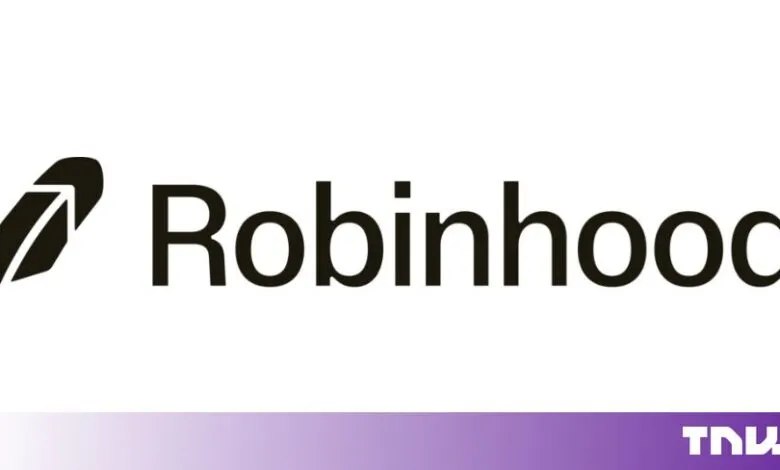 The Robinhood company logo featuring a feather icon next to bold text on white.