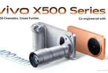Promotional banner for the vivo X500 Series showcasing a silver camera grip and a copper smartphone.