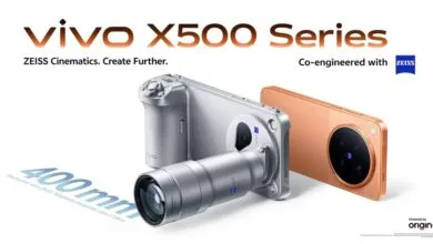 Promotional banner for the vivo X500 Series showcasing a silver camera grip and a copper smartphone.