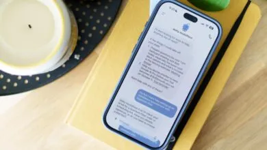 Smartphone displaying a chat interface with a digital assistant named dotty mcdotface