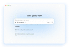 Clean interface showing the Gemini assistant with a prompt box and recent tasks list