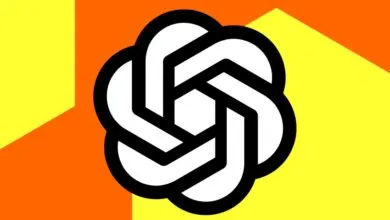 The OpenAI logo featuring a white geometric flower shape with thick black outlines.