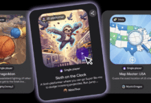 Interactive digital menu showcasing various casual video games like Yarnmageddon and Sloth on the Clock.