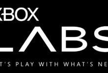 Xbox Labs logo in white text on a black background with the tagline Let's Play With What's Next.