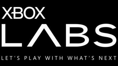 Xbox Labs logo in white text on a black background with the tagline Let's Play With What's Next.