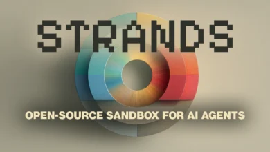 STRANDS open-source sandbox for AI agents graphic with colorful concentric rings