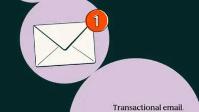 An illustration of an unopened envelope with a notification badge against a dark background