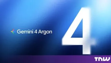 Gemini 4 Argon logo featuring a large white number four on a glowing blue gradient background.