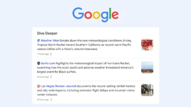 Google search results interface displaying a Dive Deeper section with news articles.