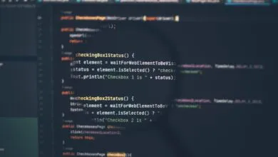 Magnifying glass focused on computer programming code displayed on a dark screen.