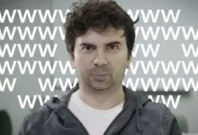 Google Search Advocate Gary Illyes looking directly at the camera with repeating WWW text in the background.