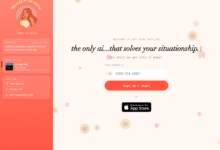 Hot Girl Hotline website landing page featuring a coral sidebar and cream background with sunflowers.