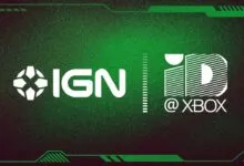 IGN and ID @ Xbox logos displayed together against a textured green gaming interface background.