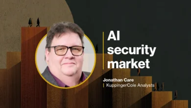 Jonathan Care from KuppingerCole Analysts with AI security market presentation background.