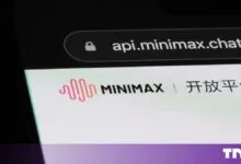 Smartphone screen displaying the MiniMax open platform website with URL api.minimax.chat.