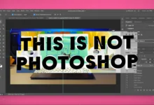 Screenshot of image editing software displaying 'THIS IS NOT PHOTOSHOP' text overlay.