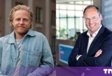 Side-by-side portraits of Per Österström in casual wear and Lars-Åke Norling in business attire.