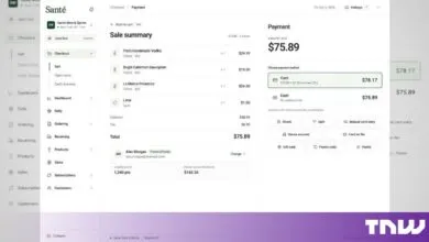 Santé POS checkout payment screen displaying sale summary and payment methods for a liquor store