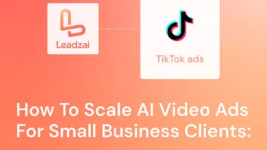Leadzai and TikTok ads logos on a gradient red background with marketing text below.